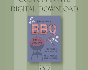 CUSTOM Barbecue Invite - DIGITAL DOWNLOAD 5x7"