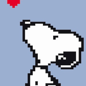 Patrón de manta de Snoopy para tejer a mano o con los dedos (descarga digital)