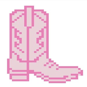 Pink Cowboy Boot Chunky Knit/ Finger Knitting/ Hand Knitting Blanket Pattern (Digital Download)