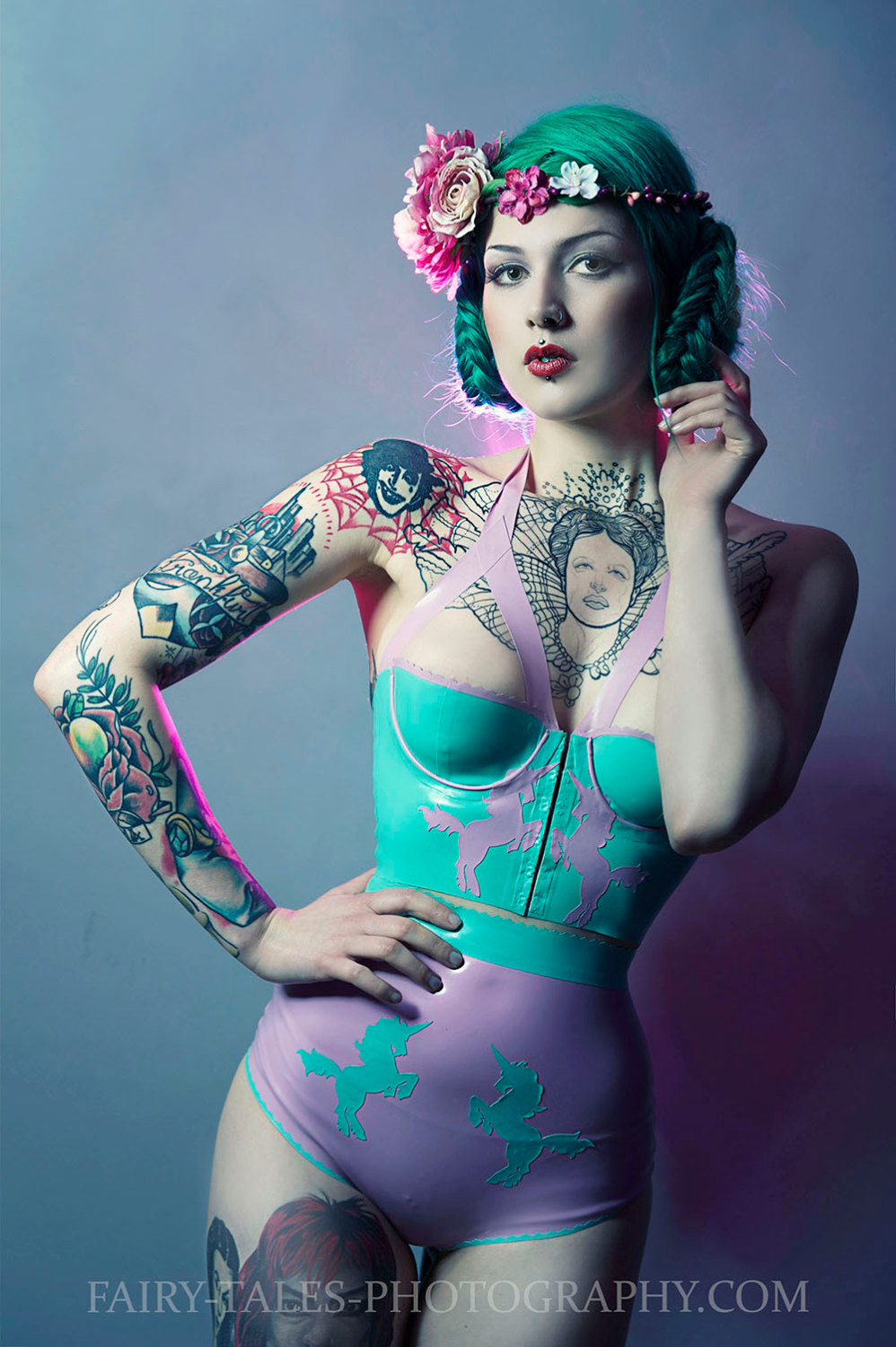 Ensemble de lingerie licorne de latex