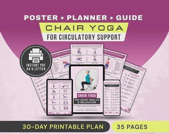 Chair Yoga for Healthy Blood Pressure, Circulation Support, Anxiety Care 30-Day Plan PDF