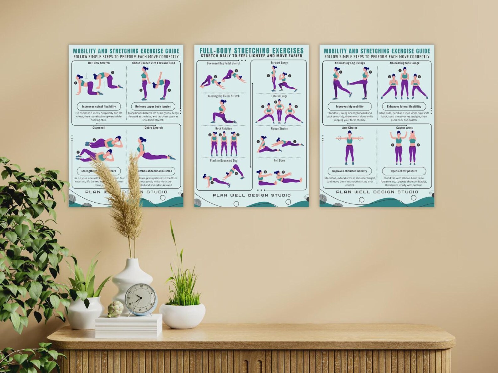 Mobility And Stretching Routine Chart.pdf Stretching Exercise Printable Poster, Mobility Exercises for Women ...