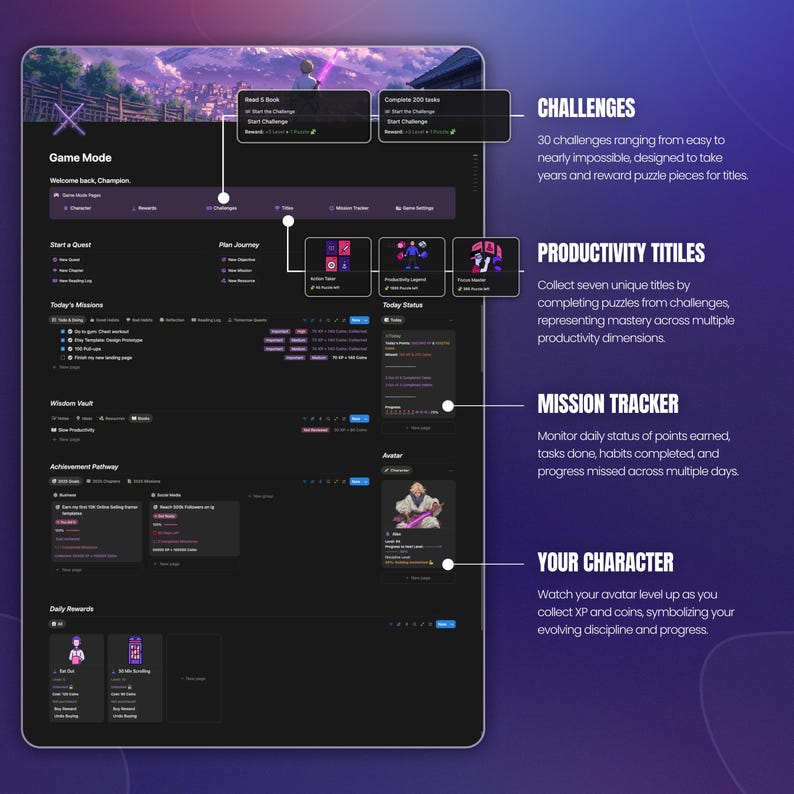 Notion Second Brain 6.0 Notion Gamified Template Notion Life