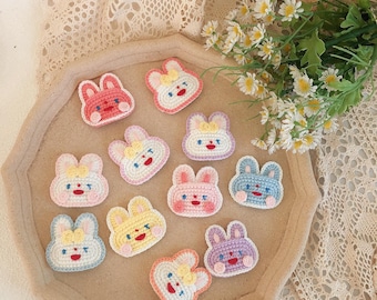 Pinza para el pelo de conejito hecha a mano a crochet - Horquilla de animal kawaii