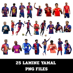 Lamine Yamal PNG Bundle – Soccer Clipart, Transparent Background (Digital Download)