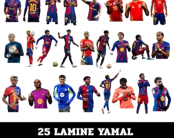 Lamine Yamal PNG Bundle – Soccer Clipart, Transparent Background (Digital Download)