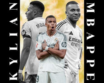 Kylian Mbappe Streetwear T-Shirt Design (PNG Digital Download)
