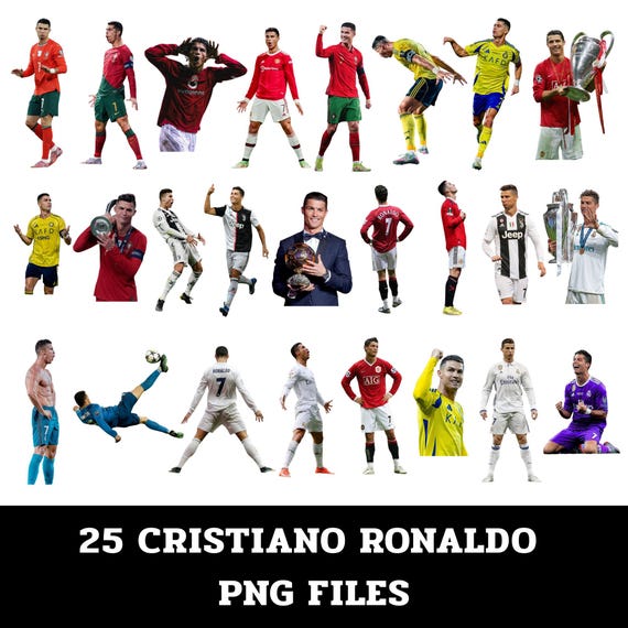 Cristiano Ronaldo PNG Bundle – Soccer Clipart, Transparent Background (Digital Download)