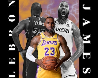 LeBron James Streetwear T-shirtdesign (digital nedladdning i PNG)