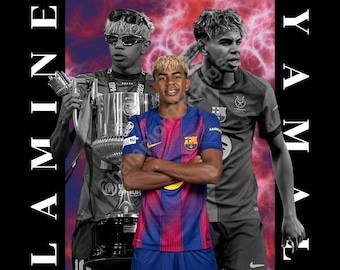 Diseño de camiseta de estilo urbano Lamine Yamal (descarga digital PNG)