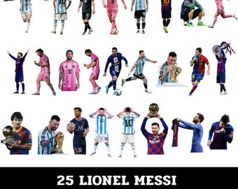 Lionel Messi PNG Bundle – Soccer Clipart, Transparent Background (Digital Download)
