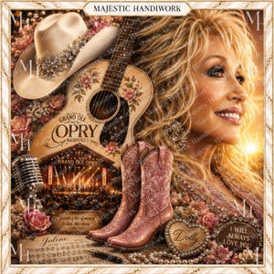 Dolly Parton inspired Fan Art | Patriotic Country Music Fan PNG (Digital Download)