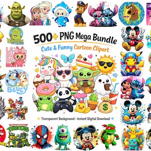 500+ Cute Cartoon Characters PNG Mega Bundle | Fun, Colorful, High-Quality Collection of Cartoon PNGs | Hello Kitten PNG Bundle