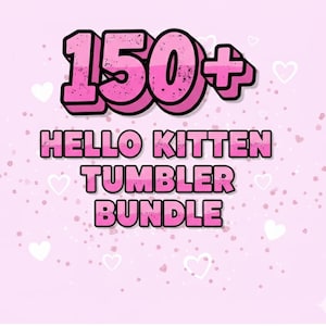 150 + Papier d'emballage pour gobelet Hello Kitten, Emballage pour gobelet 20 oz à sublimation, Emballage pour gobelet dessin animé pour enfants, Emballage pour gobelet pour enfants 20 oz, Lot d'emballages pour gobelet