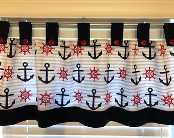 Nautically Nice by robynhammonddesign Anchors Custom Curtain Panel by Spoonflower Nautical Stripe Curtain Panel