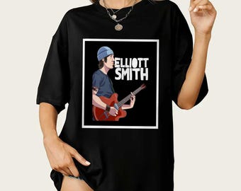 Camiseta exclusiva de Elliott Smith - Camiseta gráfica de música indie - Merchandising de Heatmiser - Álbum Figure 8 - Regalos de ropa y música