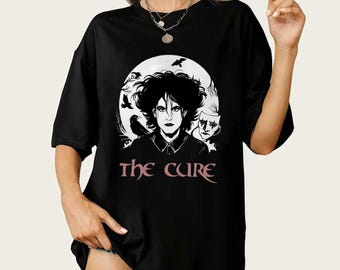 The Cure Cat Tee, 90s Alt Indie Rock, Unisex shirt, Music Gifts, Cat Lover gifts, the cure fan gifts, band tee, the cure graphic tee