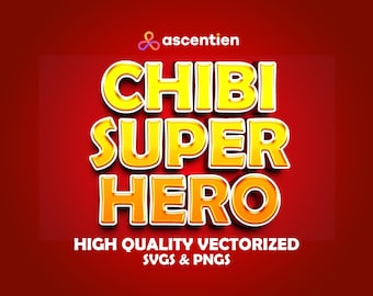 Chibi Superhero Clipart: Kawaii Comic SVG PNG Bundle (Instant Download)