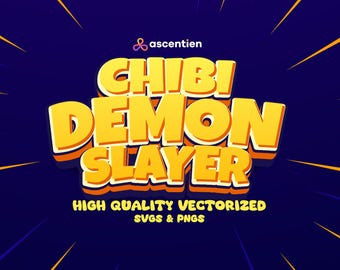 Chibi Demon Slayer SVG PNG Bündel | 130 süße Anime Charaktere Digitale Dateien für Cricut Silhouette Sublimationsaufkleber Basteln