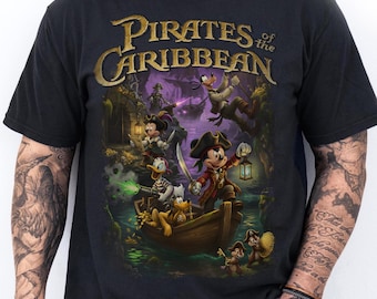 Retro Mickey & Friends Pirates of the Caribbean Shirt Disney Ride Tee, Disneyland Pirates Shirt, Disney Cruise Pirate Night Shirt,Family tee