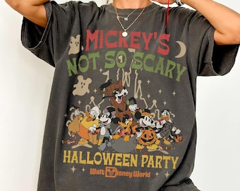 Camiseta Retro Mickey's Not So Scary Halloween Party 2026 Skeleton Comfort Colors, Camiseta Disney Halloween, Camiseta Disney Family Halloween 2026