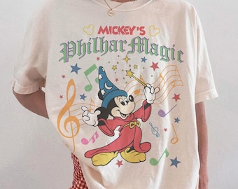 Vintage Mickey’s PhilharMagic Comfort Colors Shirt, Mickey Mouse Fantasia Tee, Retro Sorcerer Apprentice Shirt, Disney World Fantasmic Show