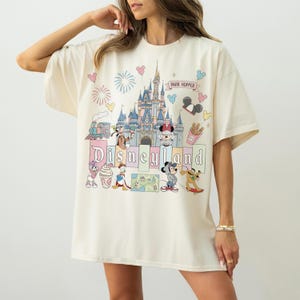 Comfort Colors Disneyland Retro Pastel Castle Shirt, Mickey Friends Park Snacks Tee, Disneyland Shirt, Disneyworld Shirt image 2