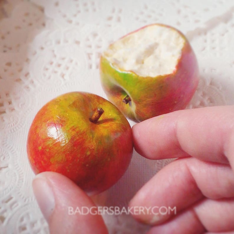 APPLE Miniature in Green Yellow or Red BJD Food Fake Fruit Etsy