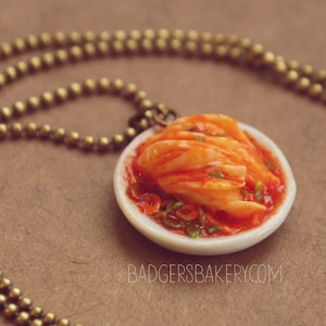 KIMCHI Necklace, Miniature Food Jewelry, KOREAN Cuisine