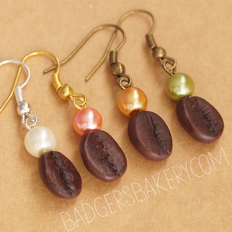 Coffee Bean Earrings - Etsy