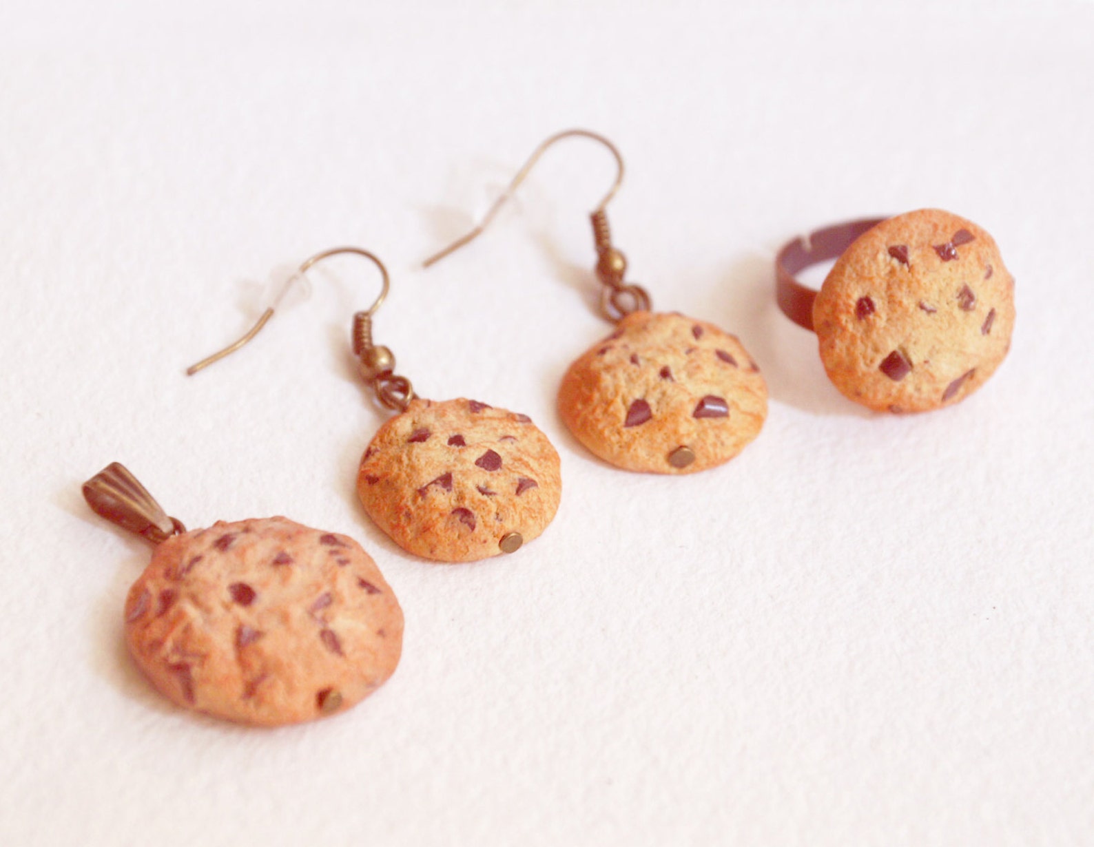 Chocolate Chip COOKIE RING Sweet Jewelry Christmas Cookie Etsy