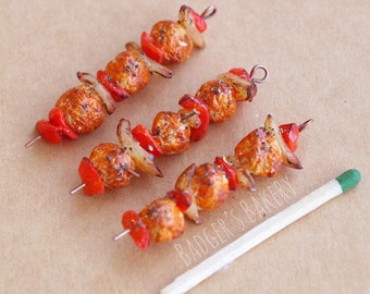 Miniature KABOB BBQ, BJD Doll Prop - msd, sd, yosd, dollhouse, Doll Accessories, Doll Food