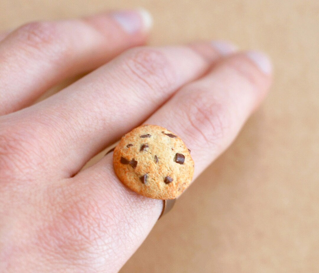 Chocolate Chip COOKIE RING, Sweet Jewelry, Christmas Cookie Jewelry, Stocking Stuffer Etsy