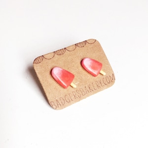 ICE POP Earrings, 6 COLORS, Tiny Studs, Miniature Food Jewelry, Ice Cream, Summer Accessories