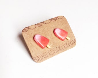 ICE POP Earrings, 6 COLORS, Tiny Studs, Miniature Food Jewelry, Ice Cream, Summer Accessories