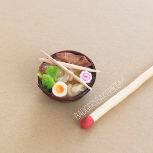 Miniature RAMEN BOWL, Dollhouse Japanese Cuisine, Tiny Food, Doll Prop