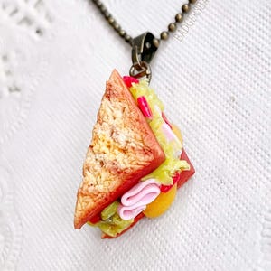 Collar SANDWICH, colgante o dije de tostada de queso a la parrilla en miniatura, joyería gourmet