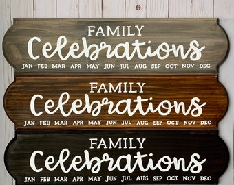 Family Celebrations Board, Birthday Board, Family Birthday Sign, Custom Family Sign