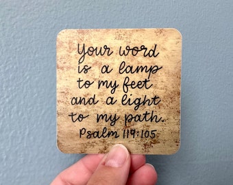 Psalm Bible Verse Sticker, Your Word is a Lamp to My Feet, Waterproof Christian Stickers, Water Bottle Decal