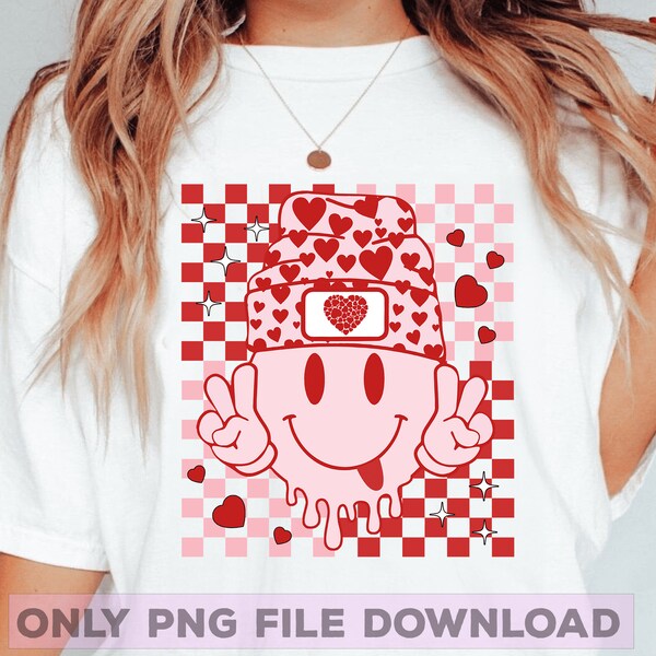 Valentines Smiley Faces Png, Valentines Day Love Smile Png, Valentine Vibes Png, Retro Valentine Png Valentine’s Day sublimation design