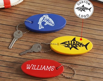 Personalized Lightweight Floating Keychain, Custom Name and Logo, Gifts for Dad/Men, Watercraft Sail Lake Waterproof Keychain, Father's Day