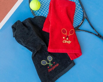 Personalized Embroidered Sports Tennis Towel, Custom Name, Tennis Racket Gift, Suitable for Tennis Players, Coaches, Tennis Enthusiasts