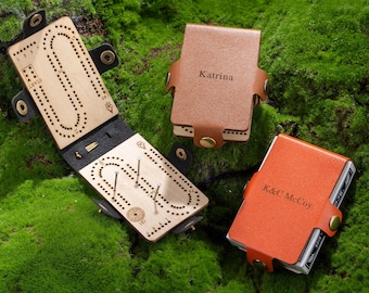 Personalized Portable Engraved Name Cribbage Board with Metal Pegs Custom Name Camping Outdoor Activities Birthday Gift for Cribbage Lovers
