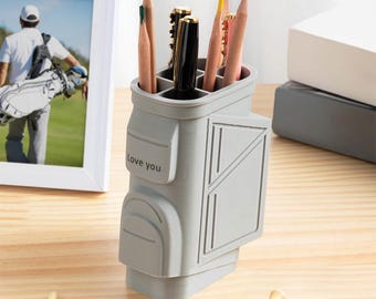 Bolsa de golf personalizada con impresión 3D, portalápices, organizador de escritorio, texto personalizado, accesorios de oficina, decoración, regalo de cumpleaños para amantes del golf