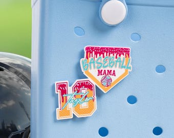 Personalized Ice Cream Dripping Sports Baseball Softball Mama Bag Charm Custom Name Accessory for Game Day Team  Gift for Sports Lovers