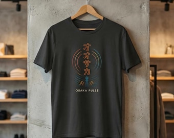 Osaka Pulse T-shirt | Neon Japan-serie | Japans neongolfontwerp | Cyberpunk-streetwear | Urban Japan-cadeau