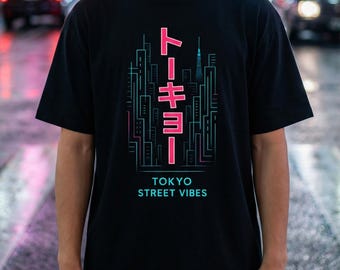 Tokyo Japan T-shirt | Neon Japan-serie | Neon Japans stadsontwerp | Cyberpunk Vaporwave T-shirt | Japans reiscadeau