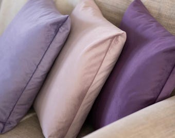 Lavender Velvet Pillow Covers, Purple Decorative Throw Pillows
