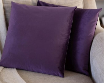 Eggplant Velvet Pillow Cover: Dark Purple Throw Pillow
