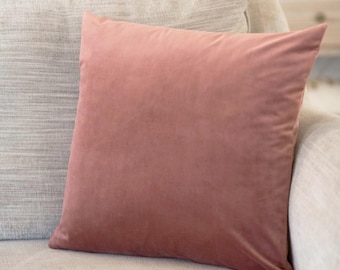 Dusty Rose Velvet Throw Pillow Covers